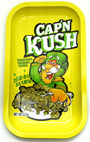 Cap'n Kush Rolling Tray – 10.5 x 6.5 Inch Decorative Multi-Purpose Tray