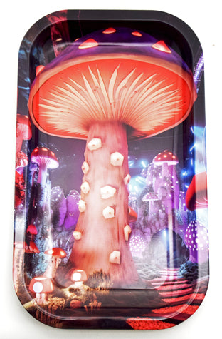 Mushroom Rolling Tray – 10.5 x 6.5 Inch Multipurpose Metal Tray