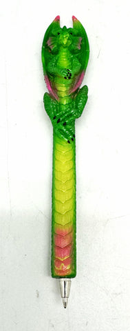 Green Dragon Pen in Dragon Head Base – Fantasy Dragon Desk Pen Holder