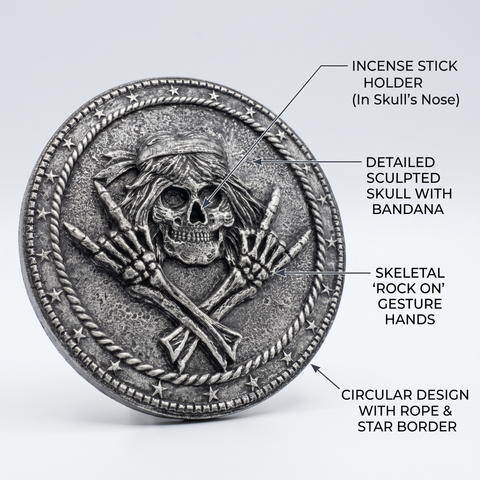 Rock and Roll Skull Incense Burner – Decorative Stick Incense Holder