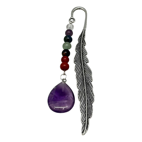 Feather Beads and Stone Bookmark