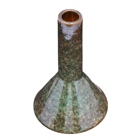 Olive Green Ceramic Chimney Cone Incense Burner – 6 Inch Tall Decorative Holder