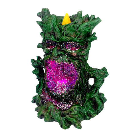 Tree Man Backflow Cone Incense Burner LED Eyes 6.5" for Meditation Home Décor