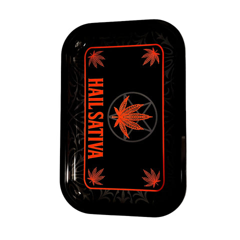 Hail Sativa Rolling Tray – 11.5 x 4 x 0.75 Inch Tin Rolling Tray
