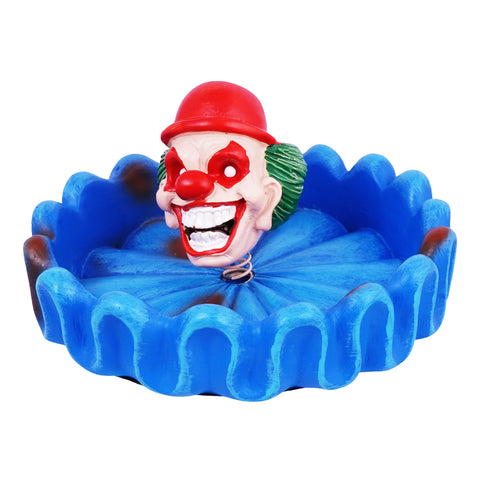 Bobblehead Clown Ashtray – 4 Inch Round x 2.5 Inch High Hand-Painted Cold Cast Resin