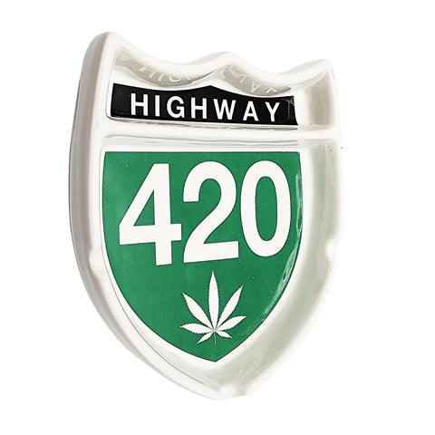 Highway Ceramic Ashtray – 4.25 x 5.25 Inch Novelty Road-Style Design