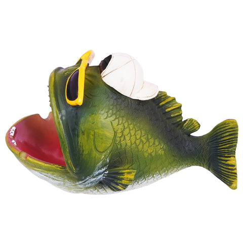 BIG Cool Fish Ashtray – 7 x 4 x 3 Inch Hand-Painted Cold Cast Resin