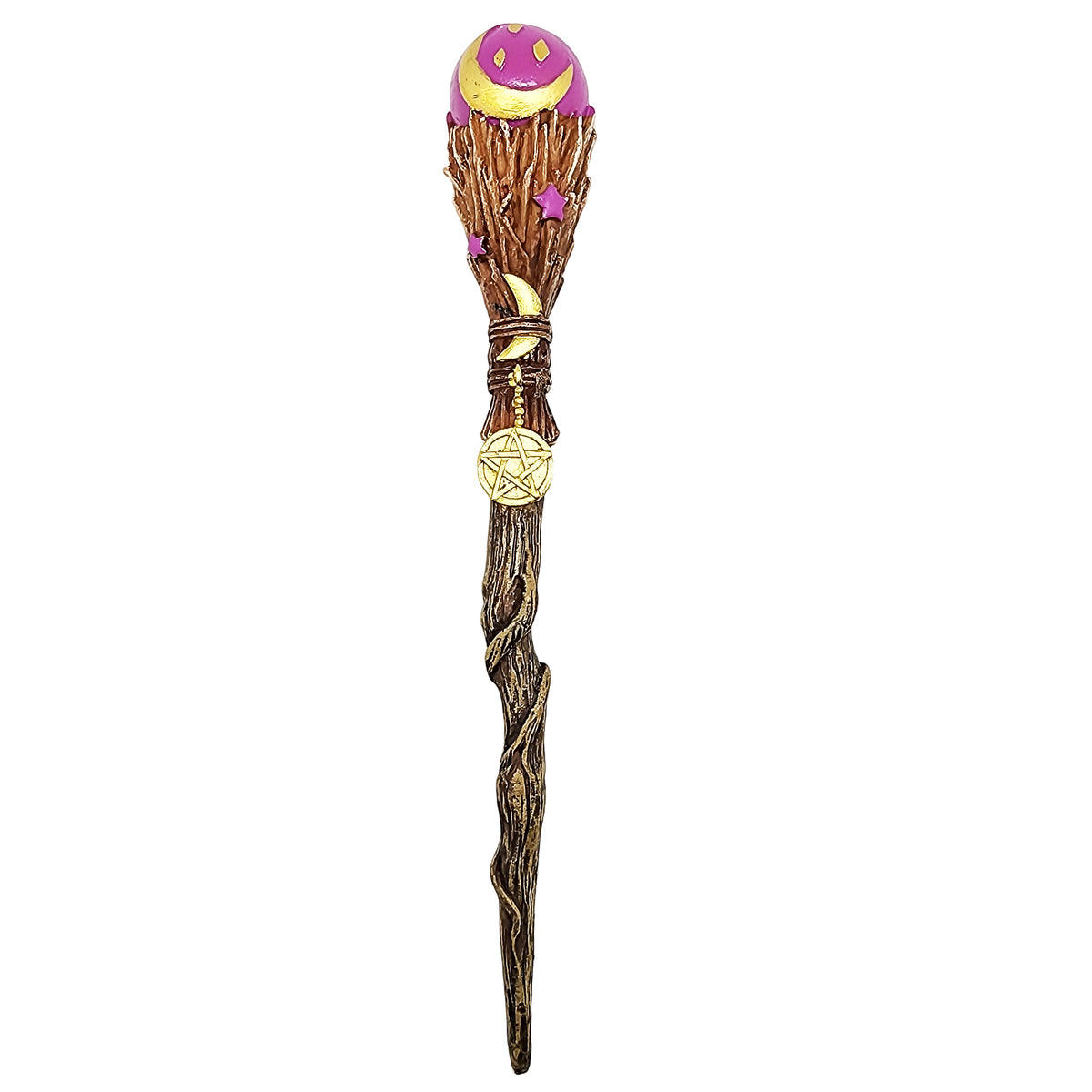 Broom Magic Wand – 9.5-Inch Fantasy Witch Wand