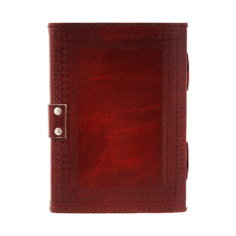 Sun and Moon Leather Embossed Journal – 5 x 7 Inch Handmade Notebook