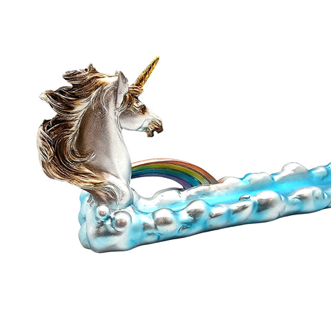 Unicorn Boat Incense Burner – 12 Inch Multicolor Hand-Painted Cold Cast Resin