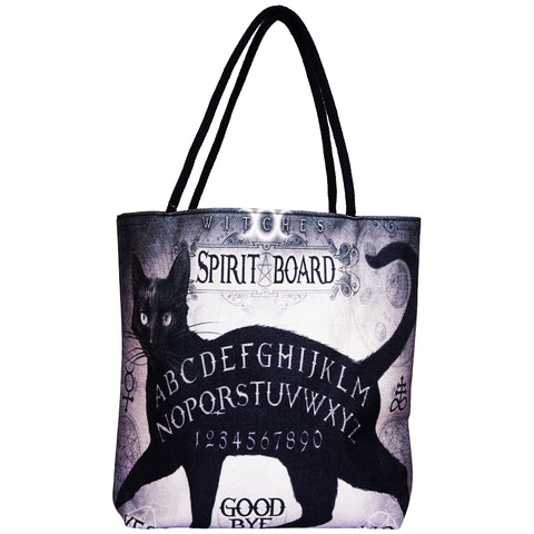 Alchemy Gothic Black Cat Spirit Board Tote Bag – 17 x 15 x 4.5 Inch | Eco-Friendly