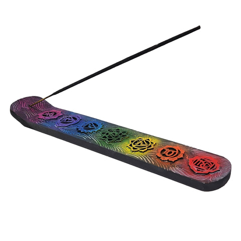 7 Chakra Incense Burner – 9.5 Inch Hand-Painted Cold Cast Resin