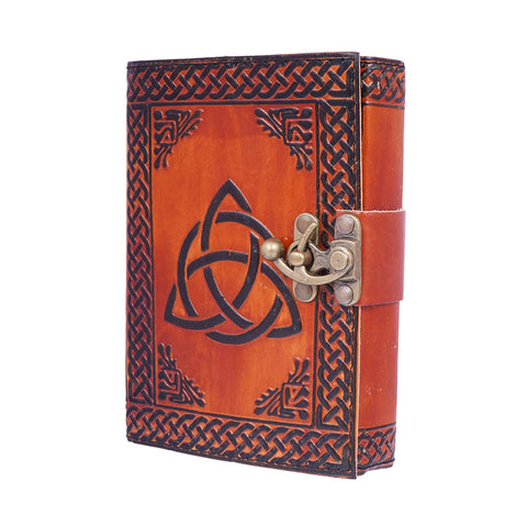 Red Embossed Leather Journal – 5x7 Handmade Notebook