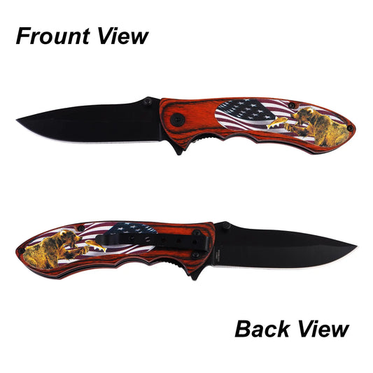 Bear Pocket Knife with Pocket Clip Durable, Compact & Ready for Any Adventure, Versatile Tool Sleek Design, Sturdy Handle & Secure Pocket Clip for Easy Carry, Ideal for Camping, Hunting & Everyday Use Trendy Zone 21