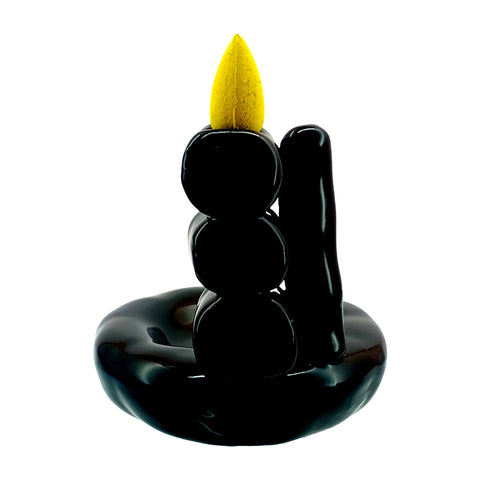 Bamboo Logs Ceramic Backflow Incense Burner 4.25 Inch