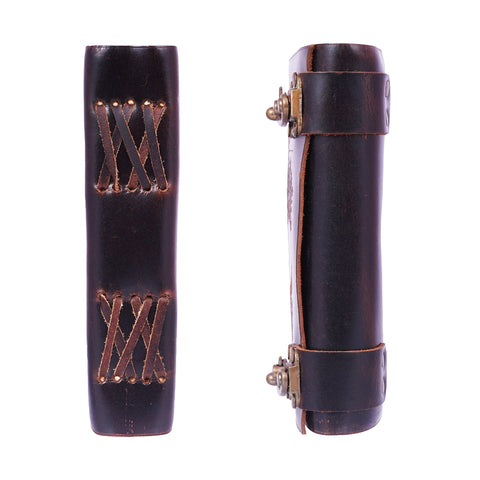 Sun Moon Tree Leather Journal – Handmade Brown Notebook