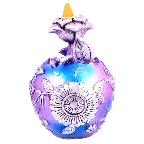 Metallic Skull Backflow Incense Burner | 6 x 6 x 4 Inches Dark Home Décor