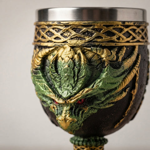 Green Dragon Goblet with Stainless Steel