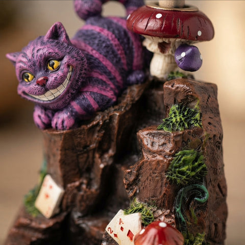 Cheshire Cat Backflow Incense Burner – Decorative Backflow Incense Cone Holder with Detailed Cat Design