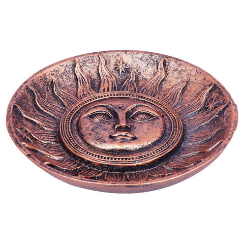 Bronze Sun Incense Holder & Ashtray – 5 Inch Hand-Painted Cold Cast Resin