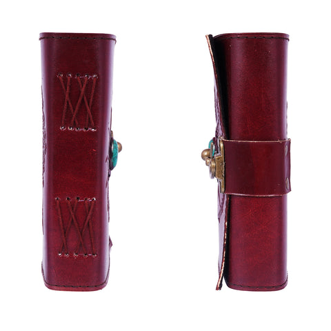 Sun Moon Leather Embossed Journal 5x7 – Handmade Vintage Leather Notebook