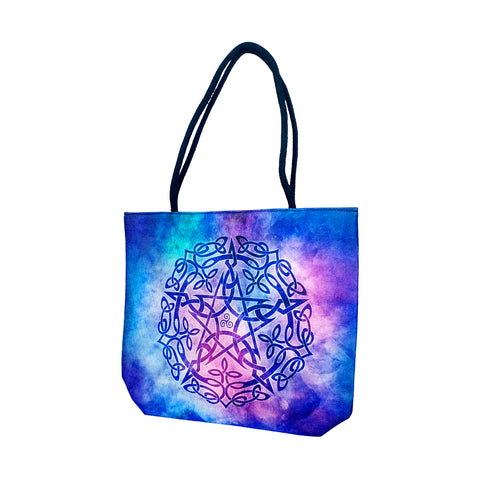 Brigid Ashwood Pentagram Tote Bag – 15" Jute Rope Handles, Reusable Shopping Shoulder Bag
