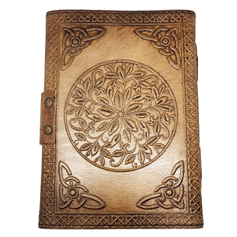Call Me on the Ouija Board Leather Embossed Journal – 5 x 7 Inch Vintage Style Notebook with Aged Handmade Linen Parchment Paper