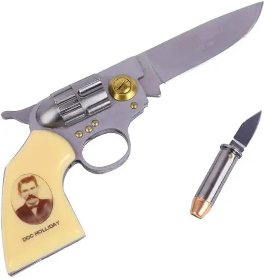 Doc Holliday Folding Knife, 2-in-1 Collectable Tin Box Set Trendy Zone 21