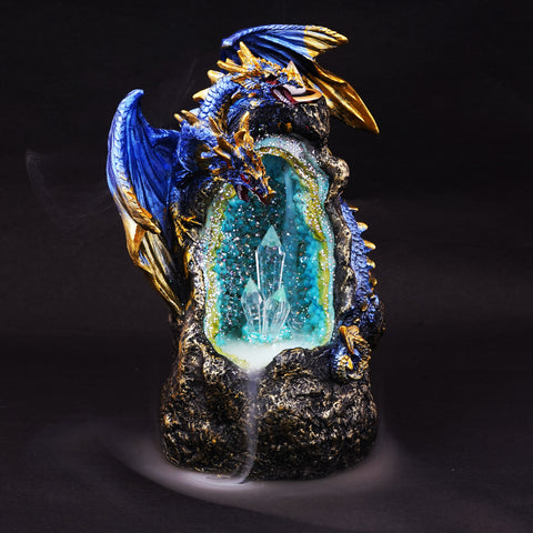 Blue Dragon LED Crystal Geode Backflow Burner