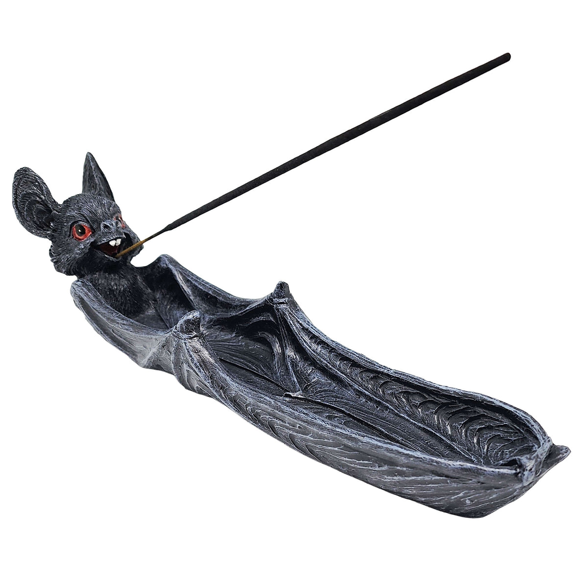 Bat Incense Burner – 10 Inch Hand-Painted Cold Cast Resin