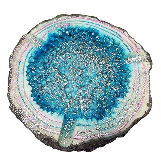 Sparkling Geode Ashtray – 4.5 Inch Blue Decorative Ash Tray