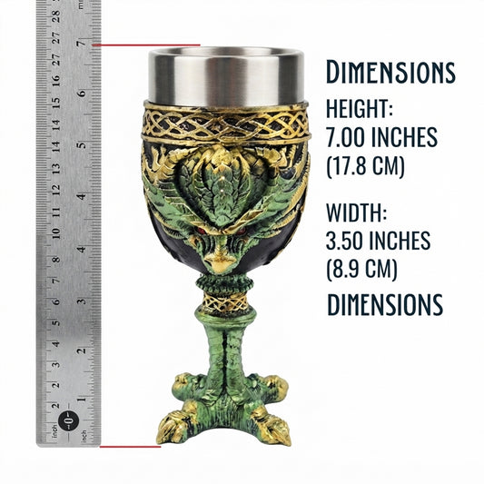 Green Dragon Goblet with Stainless Steel