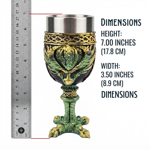 Green Dragon Goblet with Stainless Steel