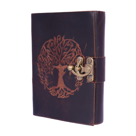Soft Leather Tree of Life Journal – Handmade 5x7 Notebook