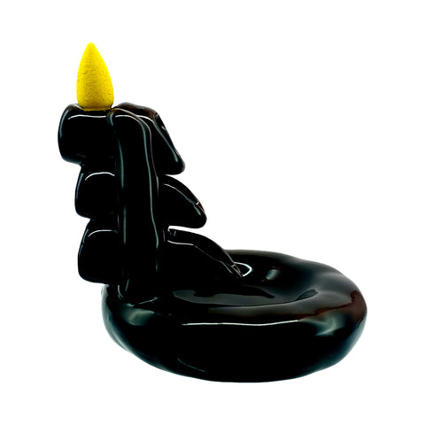 Bamboo Logs Ceramic Backflow Incense Burner 4.25 Inch