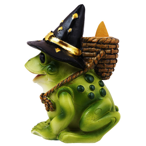 Whimsical Frog with Hat Backflow Incense Burner – 5 x 3 Inch