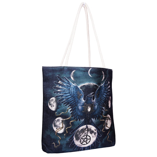 Sinister Wings Techno Jute Tote Bag – 17 x 15 x 4.5 Inch | Eco-Friendly Durable Shopping Shoulder Bag