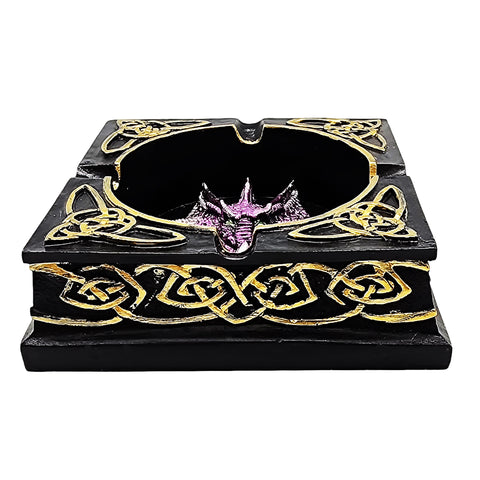 Dragon Ashtray – 4.5" x 4.5" Hand - Painted Cold Cast Resin