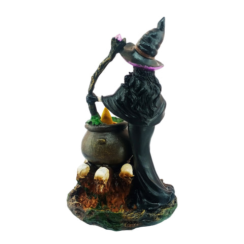Witch Cauldron Backflow Incense Burner 8" for Gothic & Spooky Home Décor