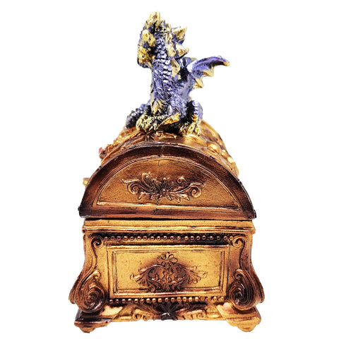 Dragon Trinket Box with Hinged Lid – Hand-Painted Cold Cast Resin