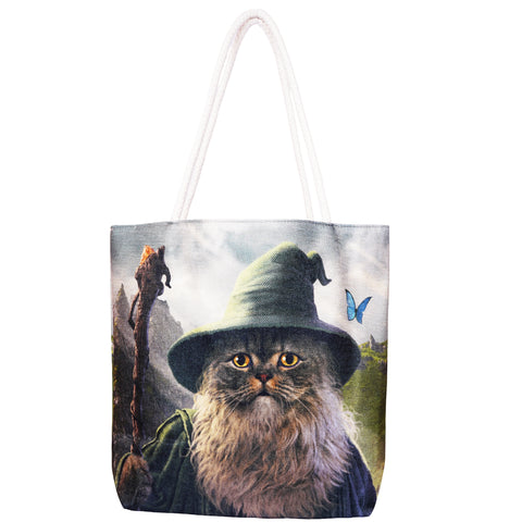 Catdalf The Cute Jute Tote Bag | 17 x 15 Inches | Durable Eco-Friendly Shopping Bag