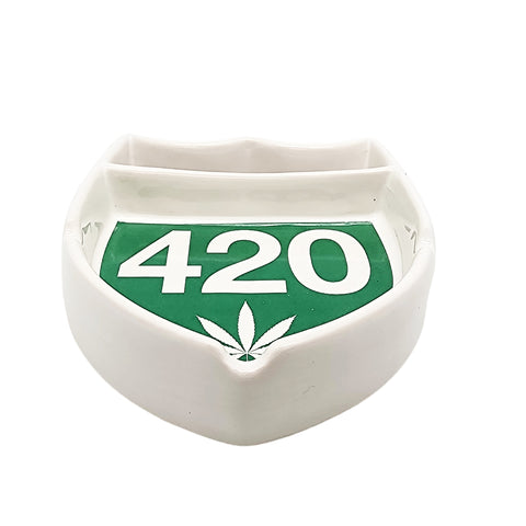 Highway Ceramic Ashtray – 4.25 x 5.25 Inch Novelty Road-Style Design