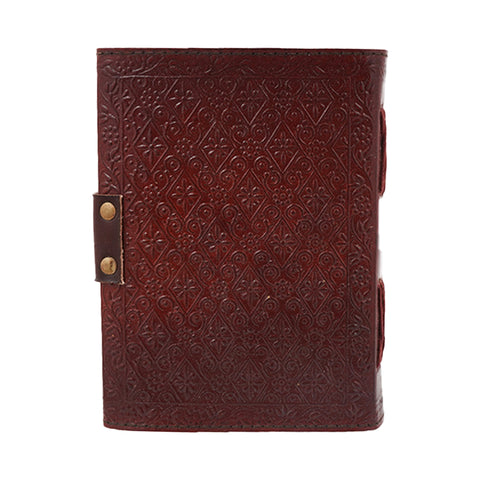 Tree of Life Leather Journal with Secure Metal Lock – 5 x 7 Inch Handmade Notebook