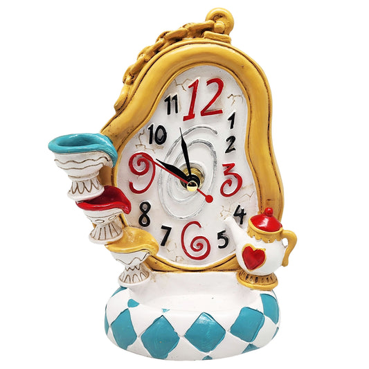 Wonderland Mad Tea Party Clock Backflow Incense Burner – 7 x 5 Inch
