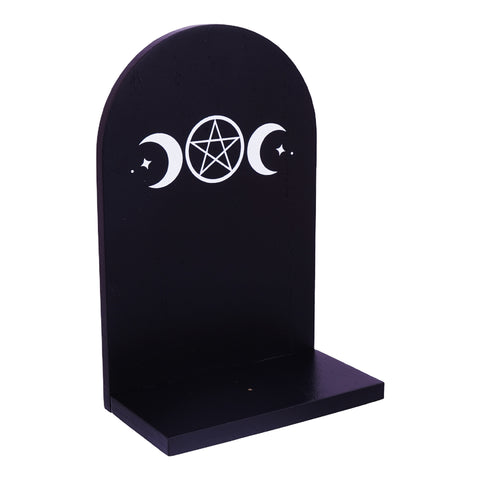 Wood Triple Moon Incense Burner – 7 x 5 x 3 Inch Wooden Holder for Incense Sticks