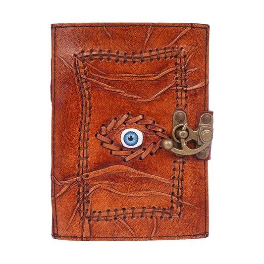 Knowing Eye Embossed Leather Journal – 5x7" Multicolor Handmade Notebook