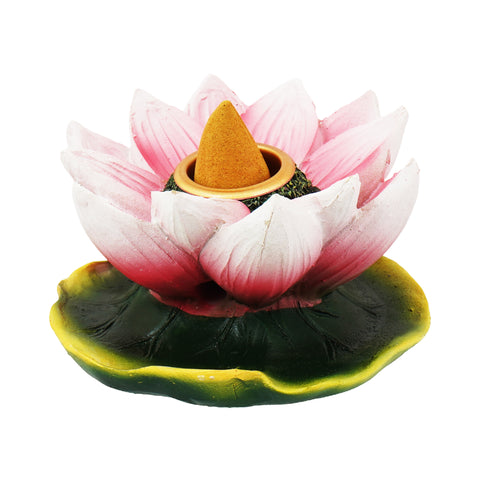 Lotus Flower Backflow Incense Burner – 3 Inch Hand-Painted