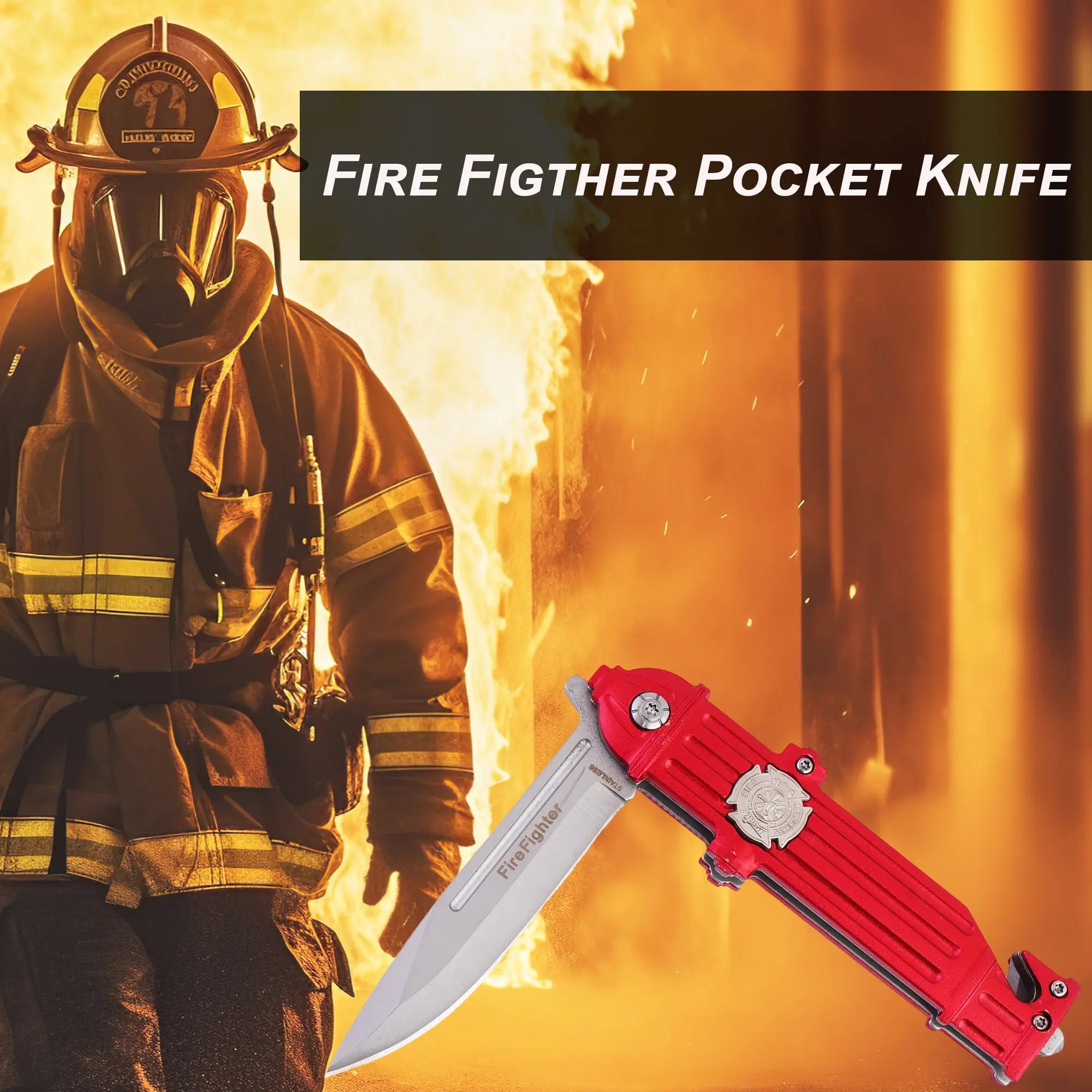 Fire Fighter Collectible Fireman Stainless Steel Pocket Knife Durable, Precision-Crafted Tool for Everyday Carry & Emergency Use – Honoring Firefighters with Superior Craftsmanship and Iconic Design Trendy Zone 21