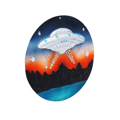 UFO Incense Burner – 5 Inch Hand-Painted Cold Cast Resin Holder for Stick Incense
