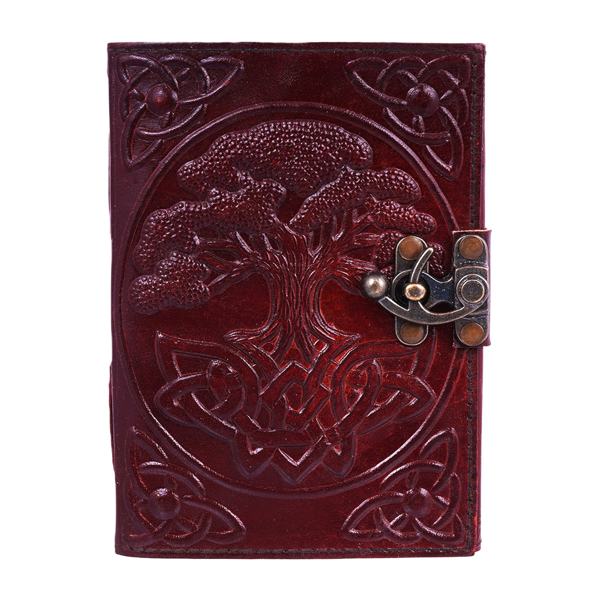 New Tree of Life Leather Embossed Journal | 5 x 7 Inches | 120 Pages of Handmade Linen Parchment Paper